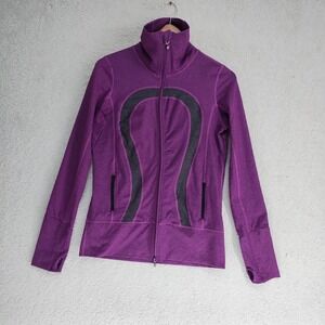 Lululemon Jacket Womens 10 Purple Heather Full Zip Thumbhole Fitted